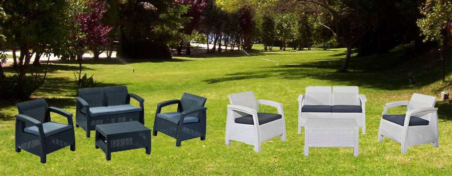 Mesas y sillones para jardín