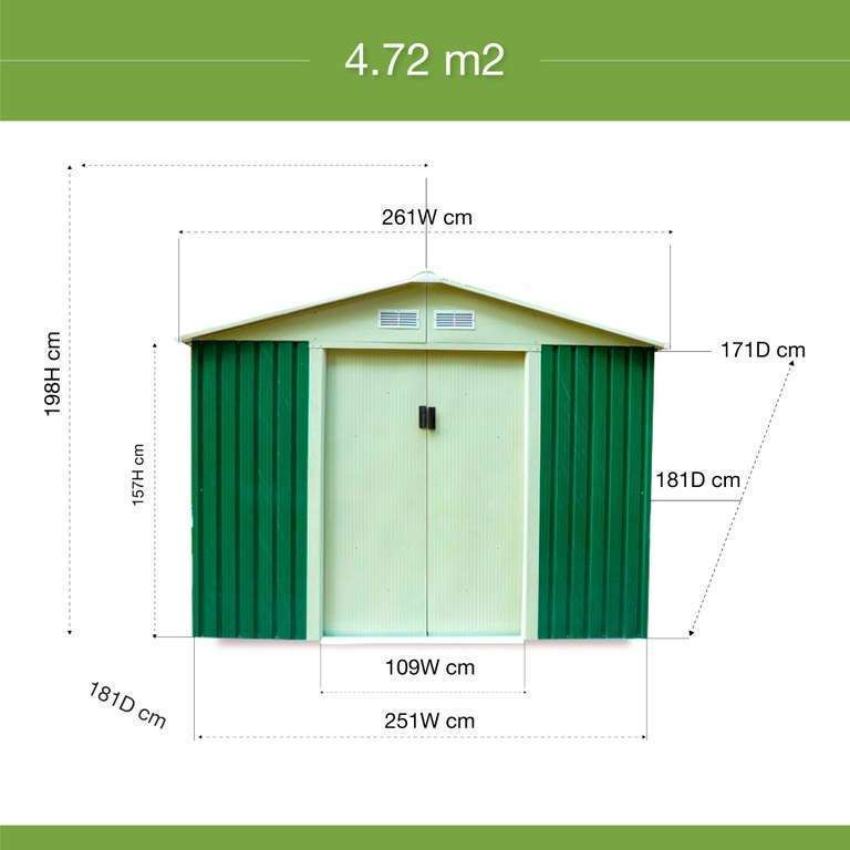 Caseta metálica Verde Cambridge 4’72 m2