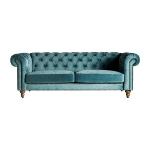 sofa terciopelo turquesa