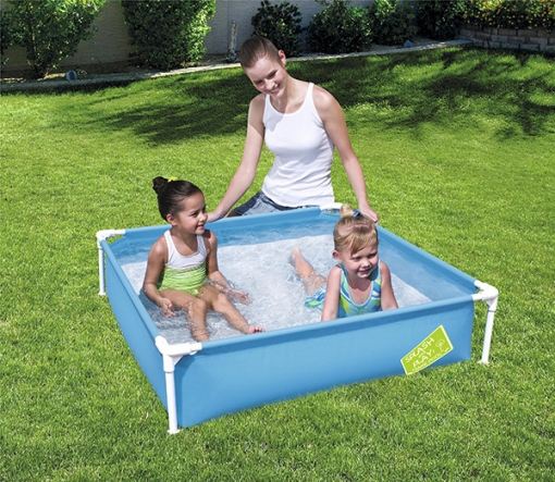 Bestway - piscina cuadrada Tubular infantil 122 x 122 x 30,5 cm
