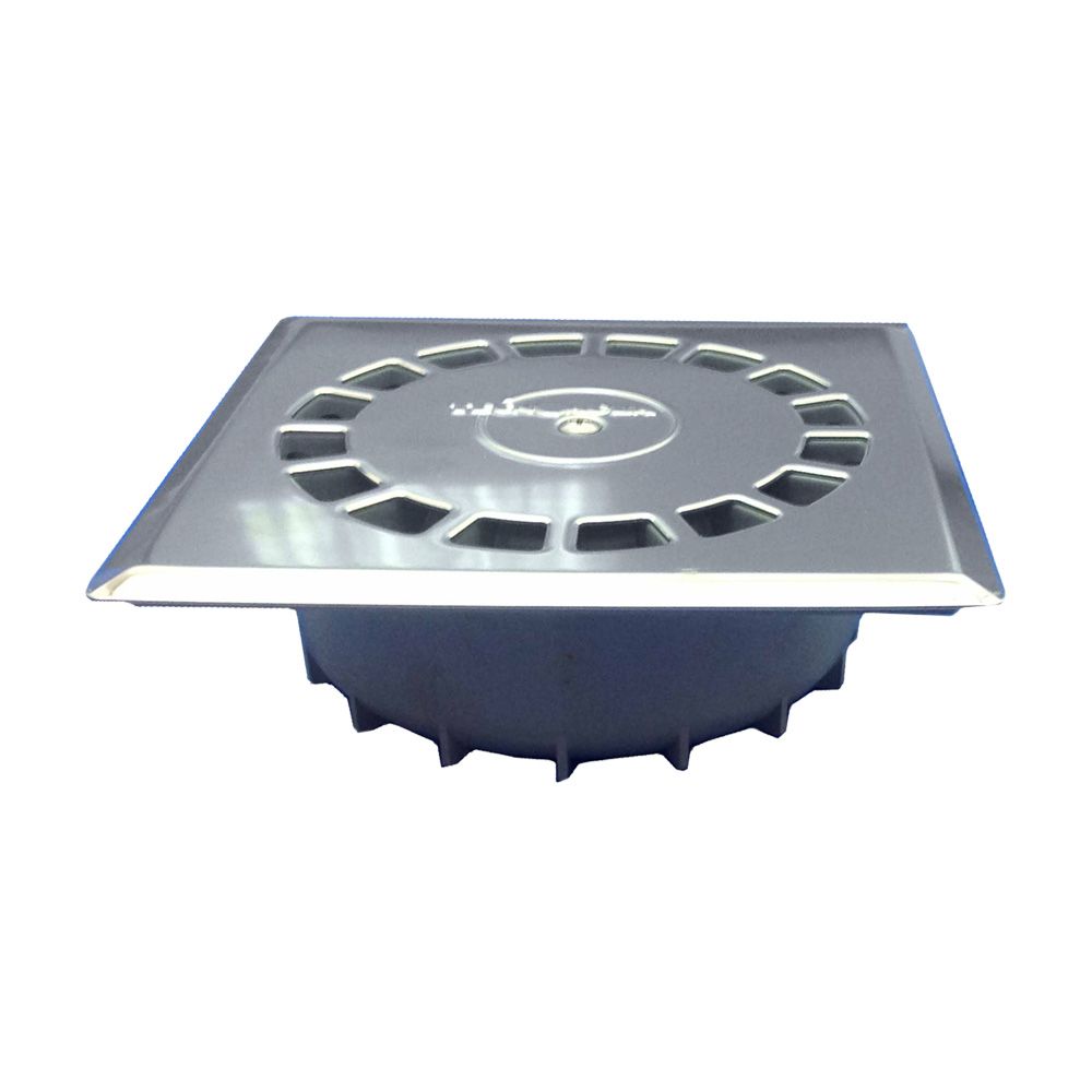 SUMIDERO PVC SIFONICO VERTICAL ESTANDAR INOXIDABLE T-88 I 20 x 20 cm / 216 x 216 x 70 mm / Ø110 - 90 mm