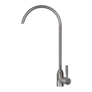 GRIFO MONOMANDO DE COCINA CAÑO ALTO OSMOSIS PLATEADO CEPILLADO