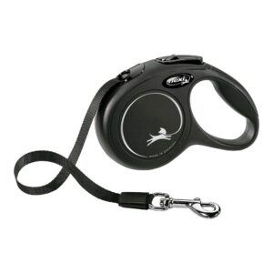 CORREA EXTENSIBLE FLEXI CLASSIC NEGRA, CINTA 5 m, M, HASTA 25 Kg