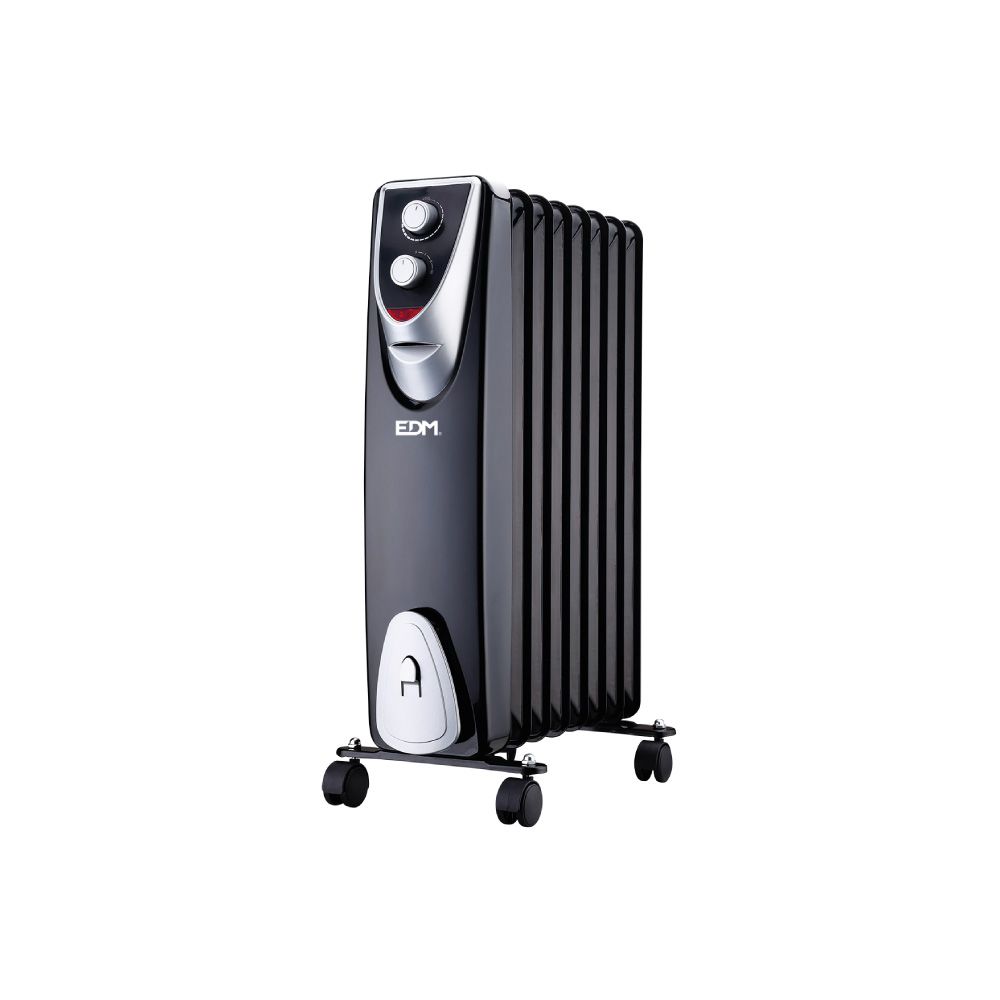 RADIADOR SIN ACEITE 500 / 1000 / 1500 W CON 8 ELEMENTOS, MODELO BLACK EDITION, 46 x 24 x 64 cm