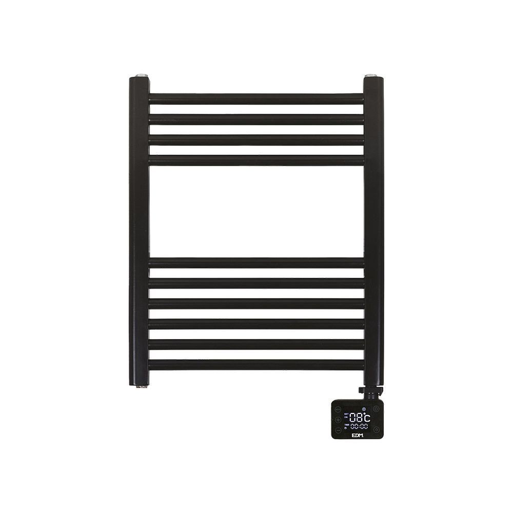 RADIADOR / TOALLERO ELÉCTRICO 400 W CON TEMPORIZADOR NEGRO, 50 x 5,3 x 70 cm