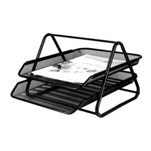 BANDEJA SOBREMESA METÁLICA CON REJILLA NEGRA GXA100, 2 BANDEJAS MÓVILES, 30 x 35 x 18,5 cm