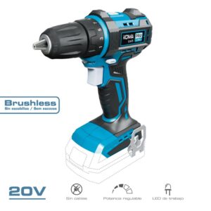 TALADRO ATORNILLADOR 20 V BRUSHLESS, SIN BATERÍA NI CARGADOR, PORTABROCAS Ø10 mm, 18,5 x 7 x 19,6 cm