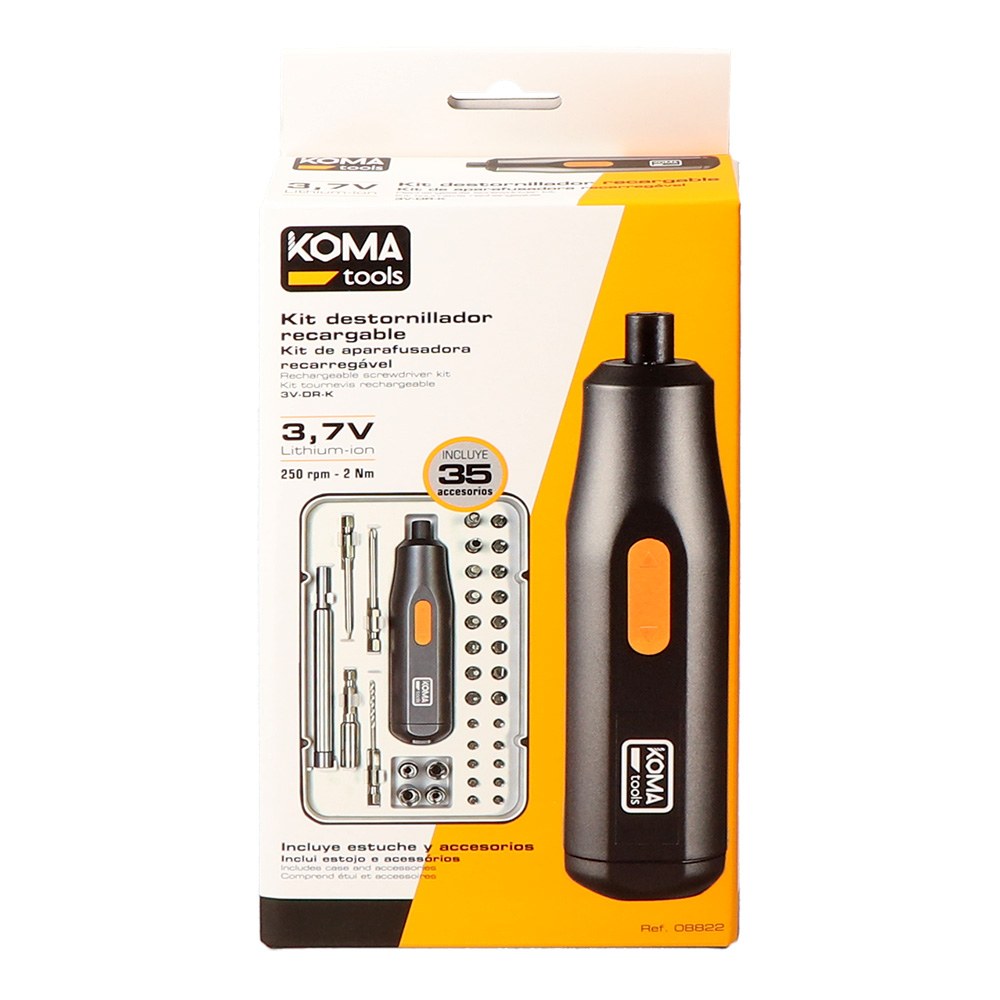 KIT DESTORNILLADOR RECARGABLE 3,7 V CON 35 ACCESORIOS