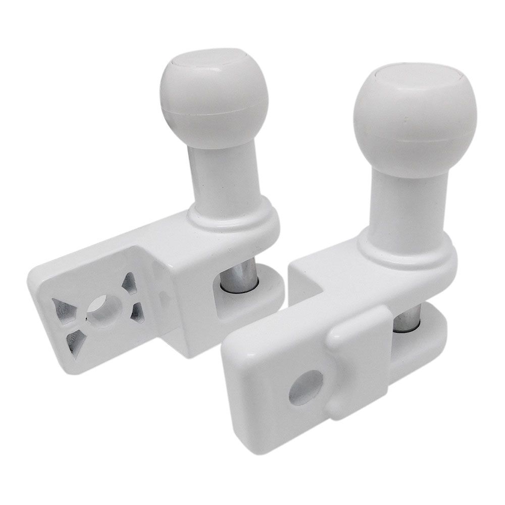 SOPORTES BARANDILLA TOLDO, MODELO TLD01, DE ALUMINIO CON ACABADO BLANCO, 69 x 30,7 x 73,2 mm, BLISTER