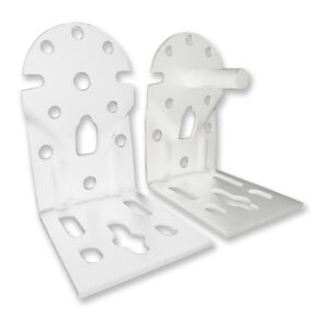 SOPORTES EJE TOLDO, MODELO TLD08, DE ACERO CON ACABADO BLANCO, 65 x 86 x 108 mm, BLISTER