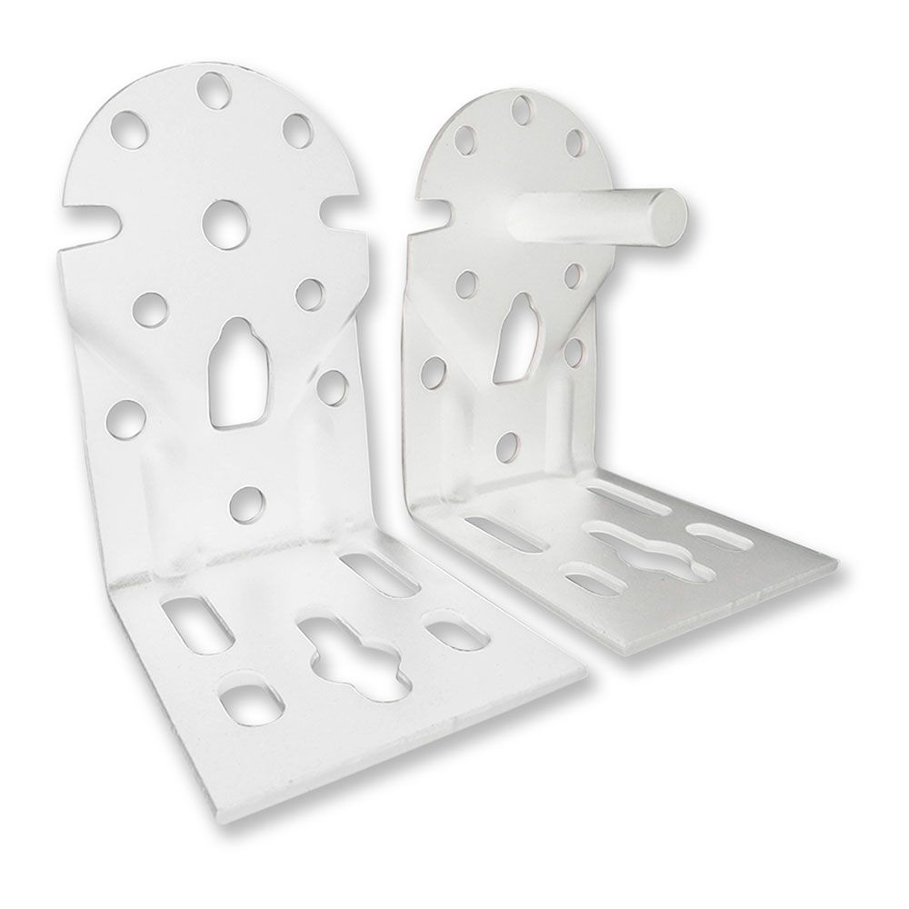 SOPORTES EJE TOLDO, MODELO TLD08, DE ACERO CON ACABADO BLANCO, 65 x 86 x 108 mm, BLISTER