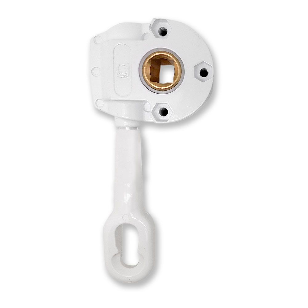 MÁQUINA ENROLLAR TOLDO, ESPECIAL GANCHO LARGO, MODELO TLD05, DE ZAMAK CON ACABADO BLANCO, 77 x 35 x 175 mm, BLISTER