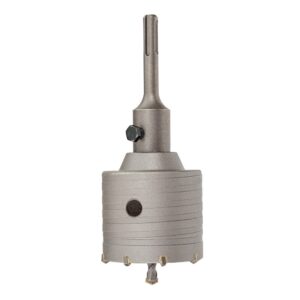 CORONA PASAMUROS DE METAL DURO (MD) Ø90 mm + HUSILLO SDS PLUS + BROCA GUÍA