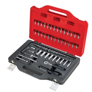 LLAVE DE CARRACA, VASOS Y ACCESORIOS DE ¼ pulg, JUEGO 72 PIEZAS