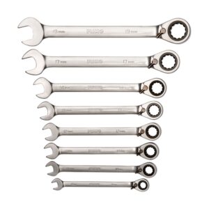 LLAVE COMBINADA CON CARRACA FIJA 8 - 19 mm, JUEGO 8 PIEZAS