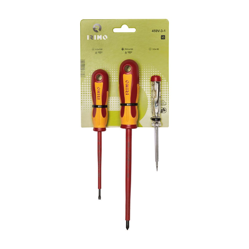DESTORNILLADORES 1000 V + TESTER, JUEGO DE 2 PIEZAS
