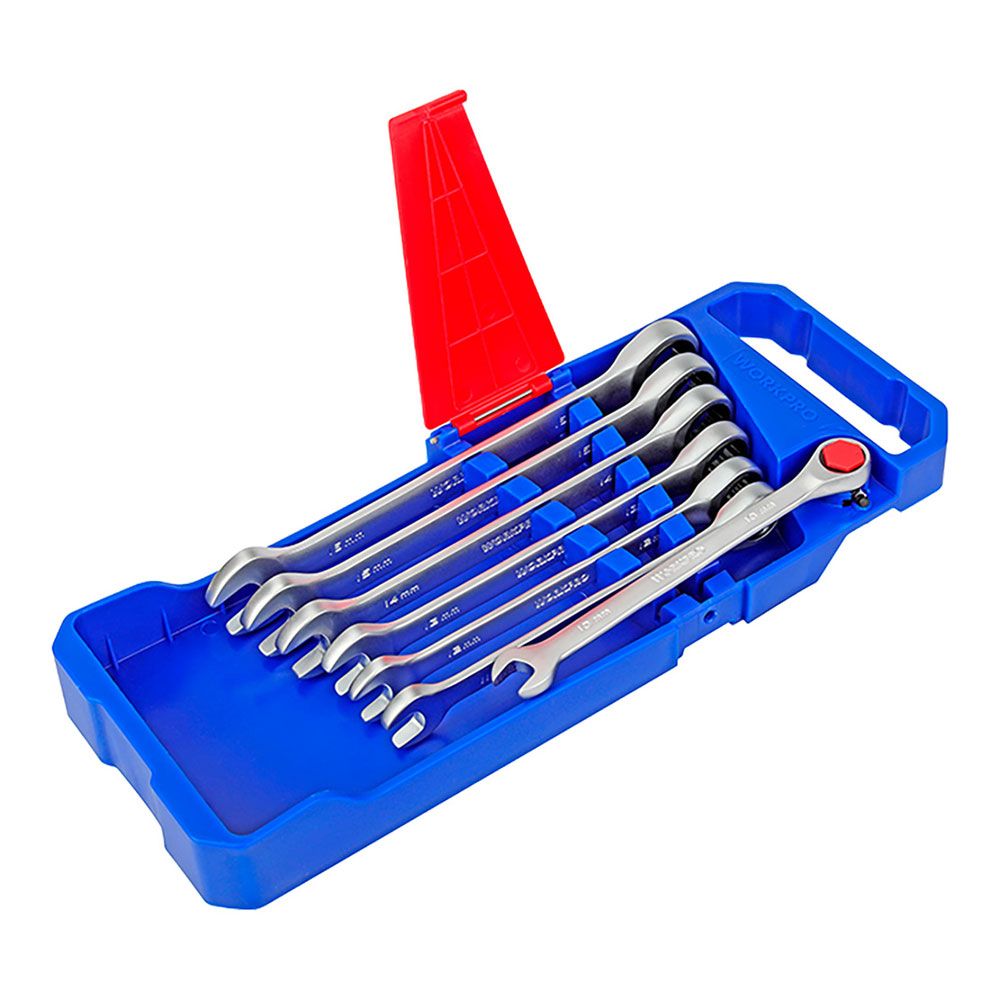 LLAVE MIXTA DE CARRACA, MÉTRICAS 10-11-12-13-14-15-16 mm, JUEGO 7 PIEZAS