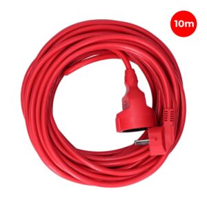 PROLONGADOR CON 1 TOMA 2P+T, 16A 250V~ 10 m DE CABLE H05VV-F 3G1,5mm², ROJO
