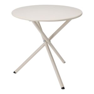 MESA DE ACERO PLEGABLE, BEIGE, Ø48 x 48 cm