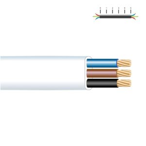CARRETE MANGUERA PLANA 3 x 1,50 mm² BLANCA, 25 m