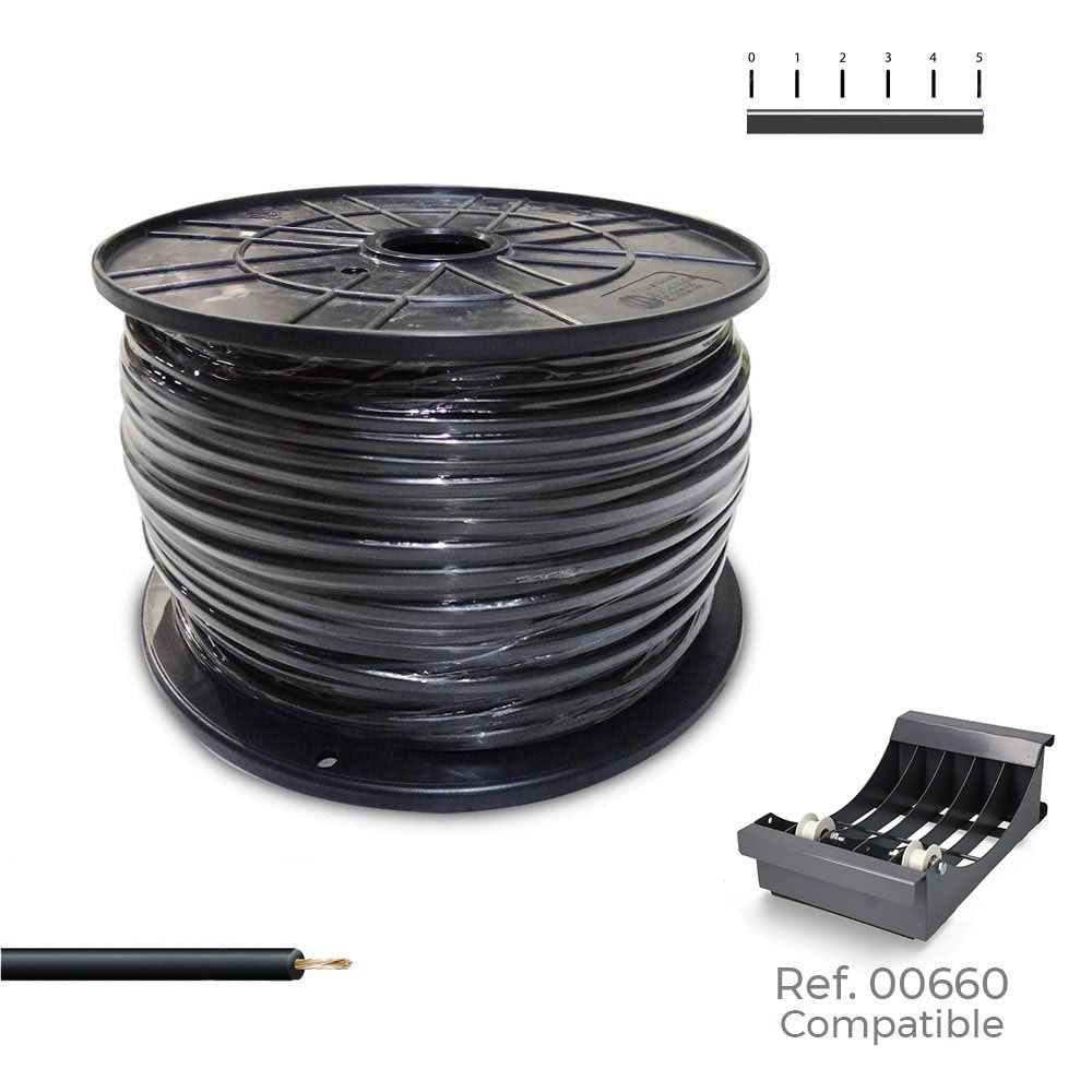 CABLECILLO H07Z1-K 1,50 mm² NEGRO, 500 m. ( BOBINA MEDIANA )