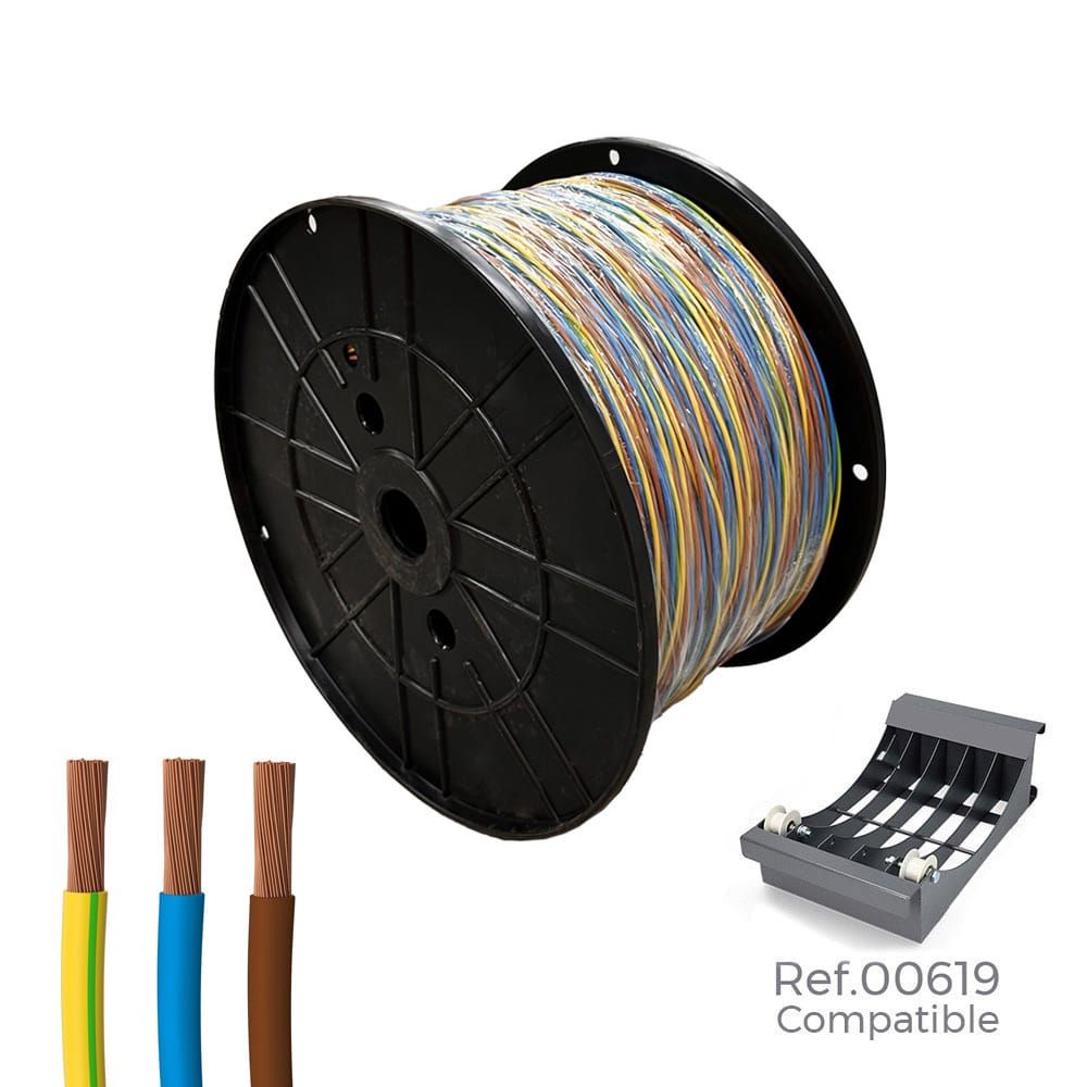 CABLECILLO TRENZADO H07Z1-K 3 G 2,50 mm² 3 COLORES, 200 m. (BOBINA GRANDE)