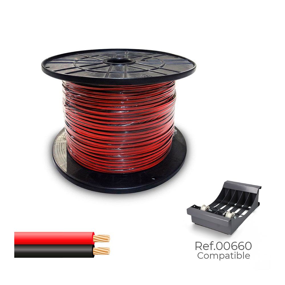 CABLE PARALELO 48V 2 x 0,75 mm² ROJO/NEGRO 500 m. ( BOBINA MEDIANA )