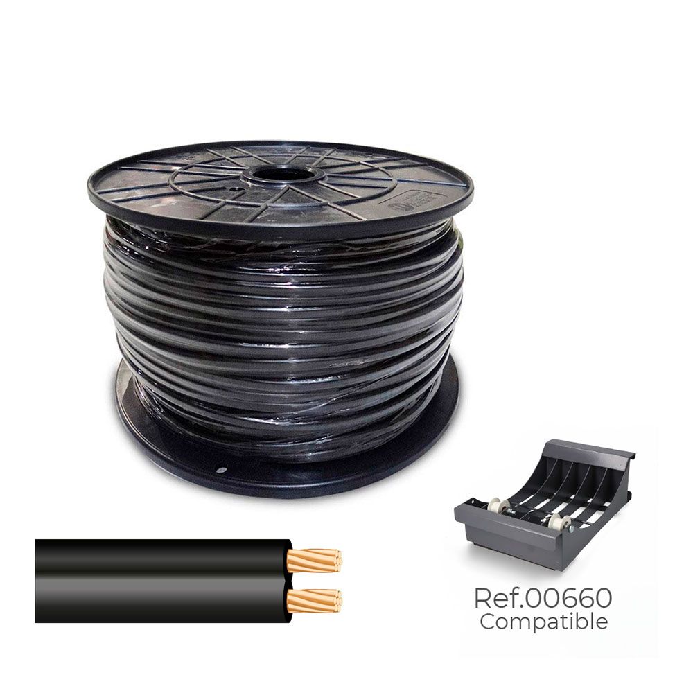 CABLE PARALELO 48V 2 x 0,75 mm² NEGRO 500 m. (BOBINA MEDIANA)