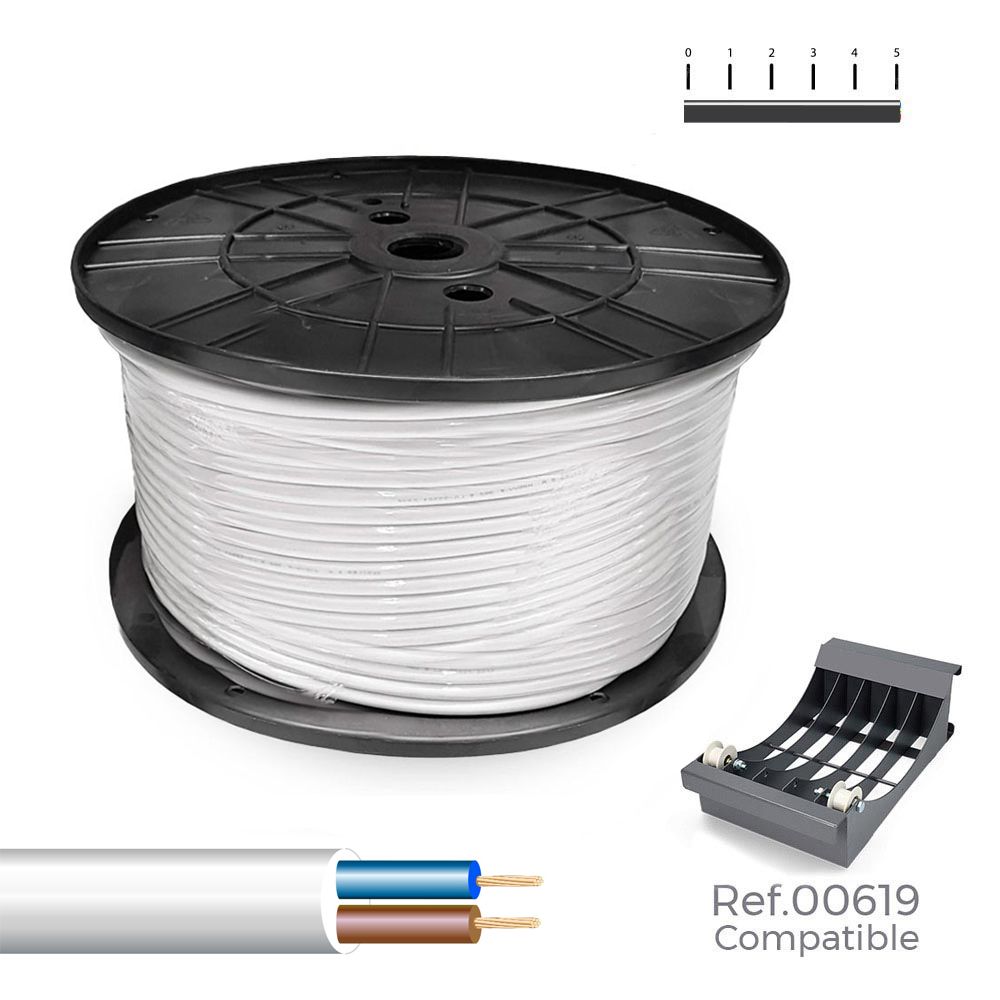 MANGUERA TUBULAR H05VV-F 2 x 1,50 mm² BLANCA 200 m. ( BOBINA GRANDE )