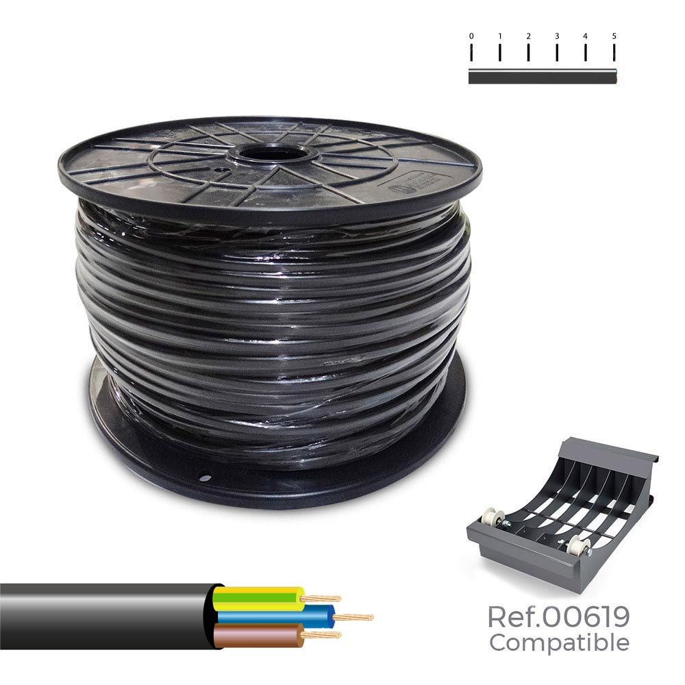 MANGUERA TUBULAR VV-K06/1KV 3 G 2,50 mm² NEGRA, 150 m. (BOBINA GRANDE)