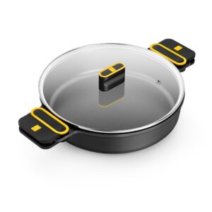 CACEROLA BAJA DE ALUMINIO FUNDIDO CON ANTIADHERENTE TRICAPA CON TAPA DE CRISTAL, DAILY PRO, Ø36 cm