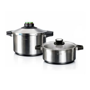 OLLA A PRESIÓN PRÊST DÚO 4 + 6 l, ACERO INOXIDABLE 18/10, 2 PIEZAS