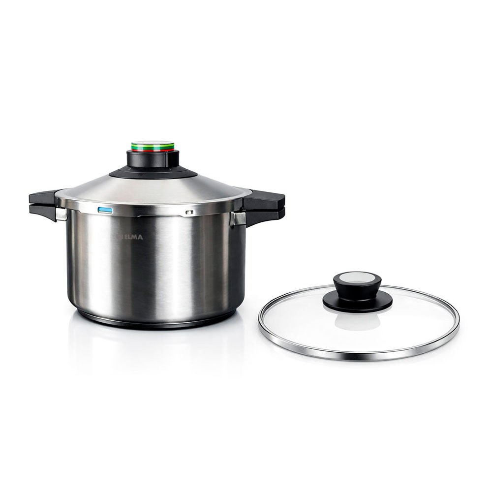 OLLA A PRESIÓN PRÊST 6 l ACERO INOXIDABLE 18/10, INCLUYE TAPA DE CRISTAL, Ø24 cm