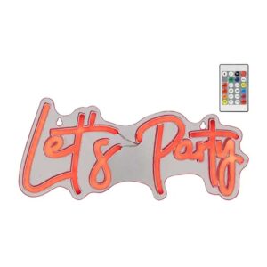 LUZ LED NEÓN DECORATIVA Let's Party, 40 x 18 x 1,5 cm