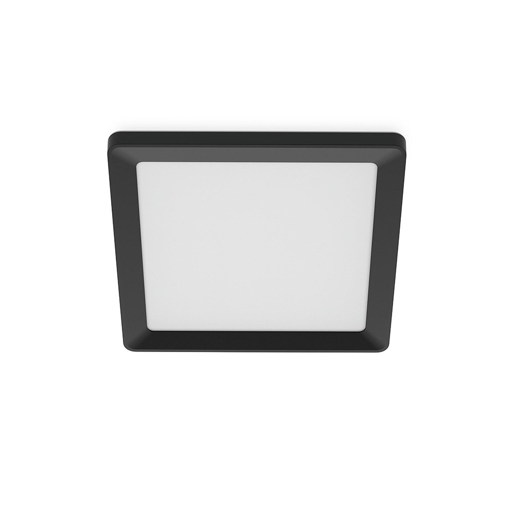 PLAFÓN CUADRADO NEGRO VALEN, 13 W, 1550 Im, 2200-6500 K, 295 x 37 x 295 mm