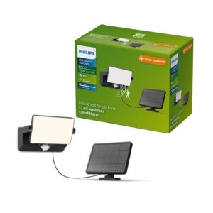 LUZ DE SEGURIDAD SOLAR FYNS NEGRA 8,2 W, 1000/50 Im, 3000 K