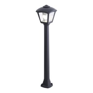 FAROL BALIZA CON POSTE GIAFFA/ROBY, TRANSPARENTE, E27, NEGRO, 195 x 195 x 945 mm