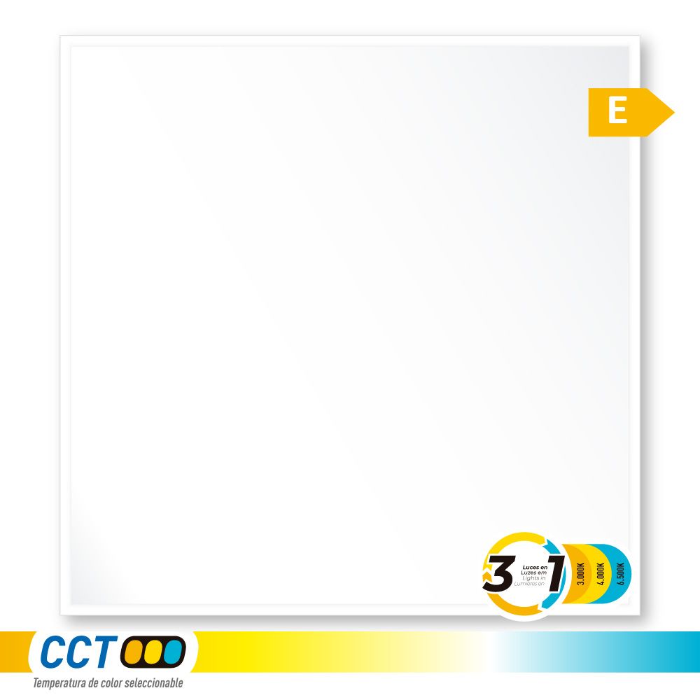 PANEL LED 40 W 3CCT (3000-4000-6500 K), 4800 lm, 595 x 595 x 28 mm