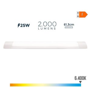 REGLETA LED 25 W 6500 K LUZ FRÍA 2000 lm 61,3 x 3,1 x 12 cm