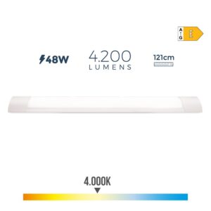 REGLETA LED 48 W 4000 K LUZ DÍA 4200 lm 121,3 x 3,1 x 12 cm