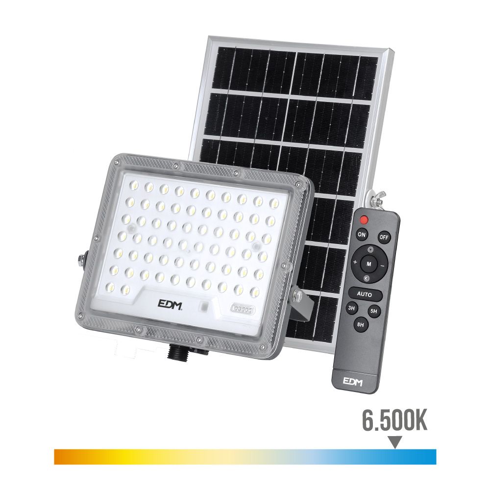 FOCO PROYECTOR SOLAR SLIM 300 W 2500 lm 6500 K LUZ FRÍA
