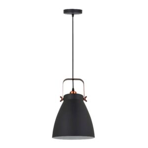 LÁMPARA DE TECHO, COLGANTE, E27, NEGRO + COBRE, Ø270 x 1200 mm