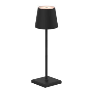 LÁMPARA DE MESA LED, TONO REGULABLE, 260 lm 3,3 W, RECARGABLE USB, NEGRA