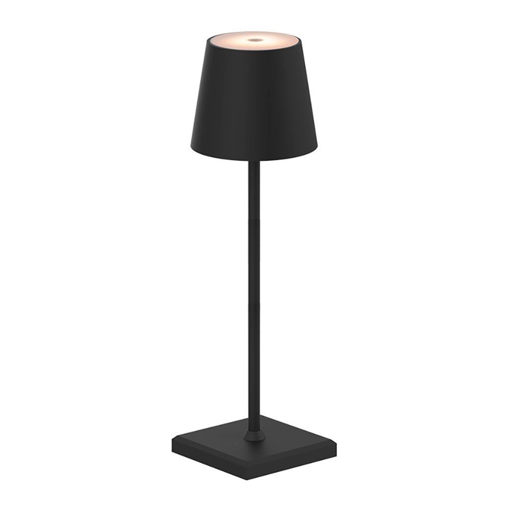 LÁMPARA DE MESA LED, TONO REGULABLE, 260 lm 3,3 W, RECARGABLE USB, NEGRA