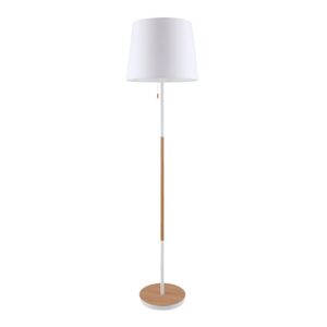 LÁMPARA DE PIE, E27, MADERA+BLANCO, Ø400 x 1570 mm