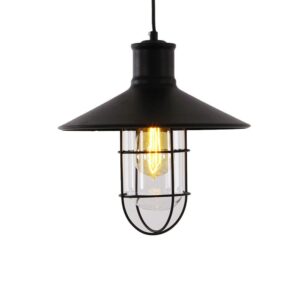 LÁMPARA DE TECHO METALICA VINTAGE E27 60W COLOR NEGRO Ø27 x 28 cm