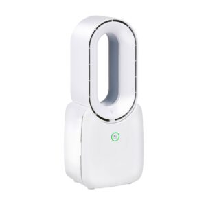 VENTILADOR DE SOBREMESA RECARGABLE CON USB SIN ASPAS, 3 VELOCIDADES, BLANCO, 12,4 x 9 x 30 cm