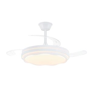 VENTILADOR DE TECHO LED CCT, 3 ASPAS RETRÁCTILES 60 W, 6600 Im, BLANCO, ASPAS Ø106 cm, PLAFÓN Ø15 cm, ALTURA 30,5 - 40,5 cm