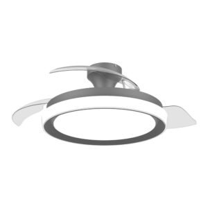 VENTILADOR DE TECHO CON ASPAS RETRÁCTILES, LED 3 CTT, DC 28 W + 35 W, MODELO BLISS, NEGRO, Ø106 cm