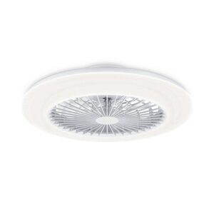 VENTILADOR DE TECHO, LED 3 CCT, MOTOR DC 25 W + LED 60 W, MODELO AMIGO, BLANCO CON DIFUSOR EFECTO ESTRELLADO, Ø57,5 cm